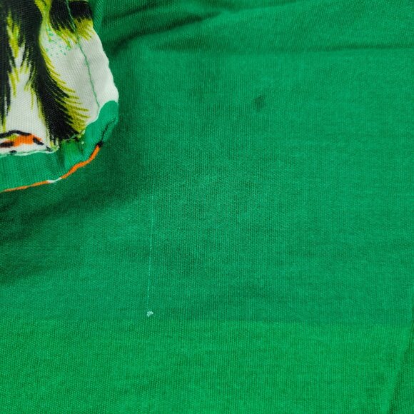 Caribbean Fashions Button Shirt Men 2XL Green AOP Graphic Short Sleeve Pocket - Picture 6 of 14